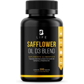 B Life – Safflower Oil D3 Blend | 300 Cápsulas Blandas (Softgels) Vitamina D3+ con Aceite de Cártamo | Ingredientes naturales para huesos, defensas y bienestar general
