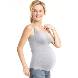 PLAYTEX Womens Nursing Wirefree Cami with Built-in Shelf Bra, L, Heather Marle