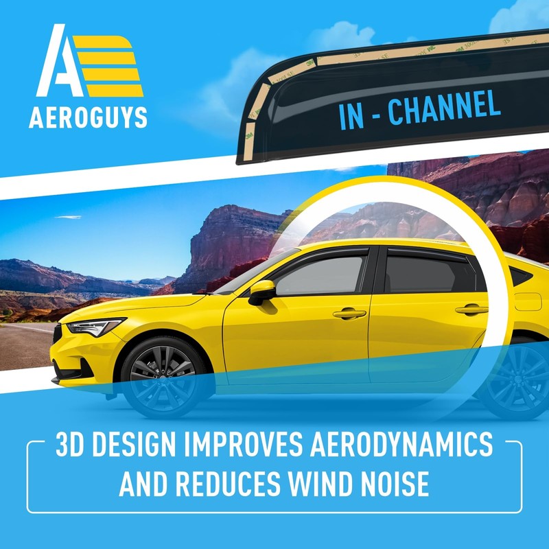 Extra Durable Window Deflectors in-Channel Window Visors Rain Guards Fit