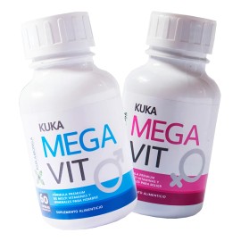 Kit Mega Vit Pareja, Hombre Y Mujer, Vitaminas - 60 Cpsulas Sin Sabor