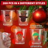 Layhit 200 Pcs Christmas Plastic Shot Cups 2 oz Disposable