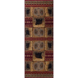 Tayse Sierra Bear Red 3x8 Runner Rugs for Hallway & Walkway, Entryway, or Foyer - Lodge, Cabin Farmhouse Style Long Rustic Indoor Carpet,NTR6570
