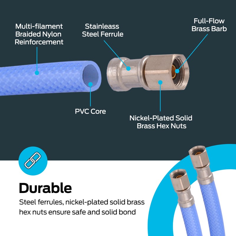 Eastman Flexible PVC Ice Maker Supply Line Kit, 1/4 Inch