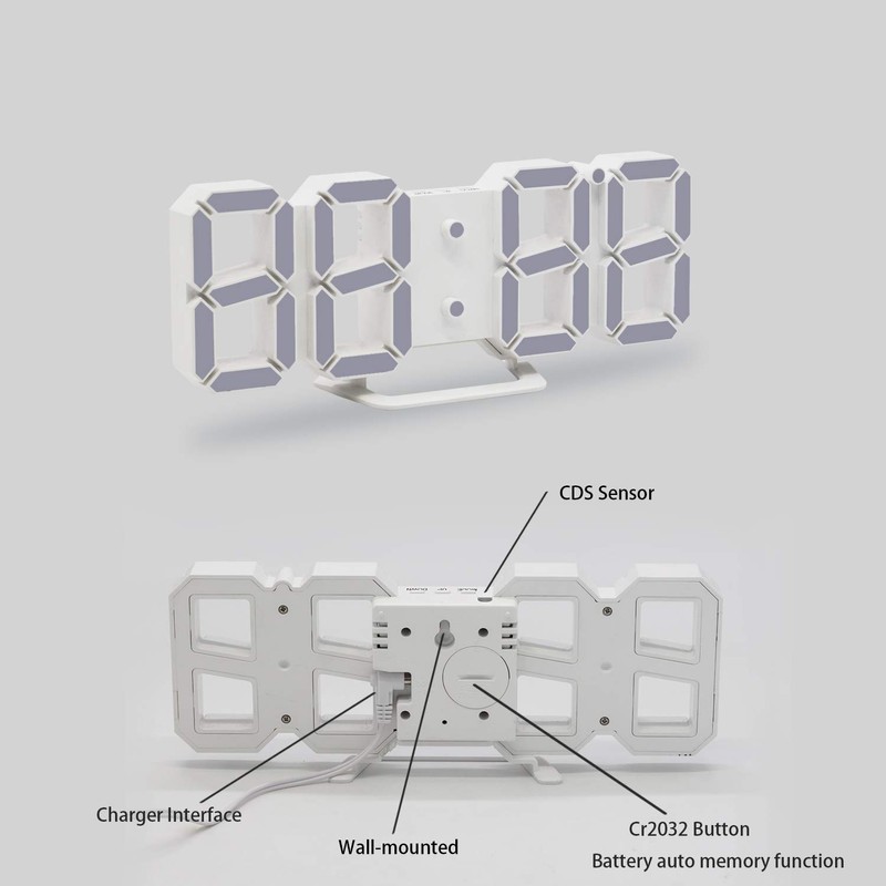 DollaTek 3D Alarm Clock LED Date Display Digital Temperature Snooze
