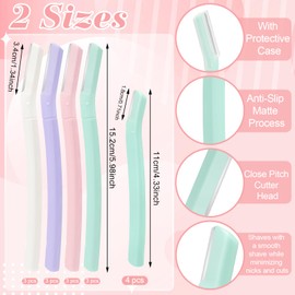 ProSuites 16 Count Dermaplane Razor for Women Face, Professional Facial & Eyebrow Hair Remover, Gentle Skin Exfoliation with Precision Blades， Macaroon color