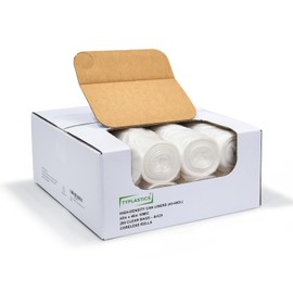 TYPLASTICS TYPLASTICS 45-48 Gallon Clear Trash Can Liners - 43" x 48" - High Density Garbage Bags - 200 Pack - Multipurpose for Office, Yard, Recycling, Industrial and Commercial