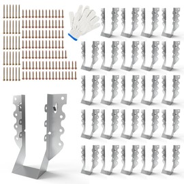 25 Pack 2x6 Joist Hangers with Screws, Galvanized Face Mount Rafter Brackets for Wood, Hurricane Ties for Rafters and Deck Connectors for Floor Shed Barn Coop Porch Truss Deck and Ceiling Joists