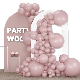 PartyWoo Boho Pink Balloons, 120 pcs Cavern Pink Balloons Different Sizes Pack of 18 Inch 12 Inch 10 Inch 5 Inch Dusty Pink Balloons for Balloon Garland or Balloon Arch as Party Decorations, Pink-F54