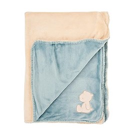 Nattou Super Soft Polyester Flannel Blanket 100 x 75 cm Bear Jules Romeo, Jules and Sally Light Blue/Beige