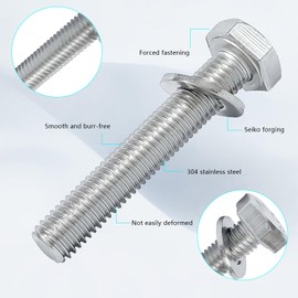 BIGLKNM Exhaust Mainfold Bolt Kit Compatible with Ford F250 F350, 8 Pack Stainless Steel Bolt Screw Kit Fit for 1994-2003 7.3L Powerstroke Diesel Engine