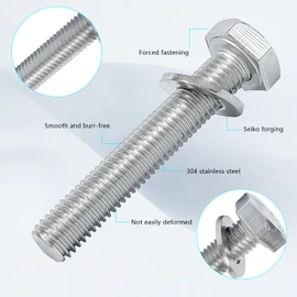 BIGLKNM Exhaust Mainfold Bolt Kit Compatible with Ford F250 F350, 8 Pack Stainless Steel Bolt Screw Kit Fit for 1994-2003 7.3L Powerstroke Diesel Engine