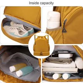 FAVORTALK Drawstring Backpack Large Capacity Drawstring Bag Waterproof Swim PE Bag Unisex Dry-Wet Separation Sports String Backpack Oxford Fabric String Bags for School Travel Swimming - SKD10623