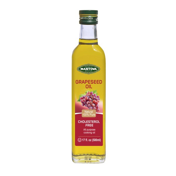 Mantova Grapeseed Oil, 17 oz (Pack of 2) high in antioxidants and possessing cholesterol-lowering properties