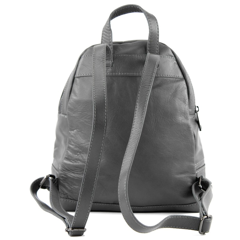 modamoda de T137 ital Women's Leather Backpack - Grey -