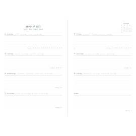 Letts Eco Writers Quotes A5 Week to View 2023 Black Kraft Paper Diary