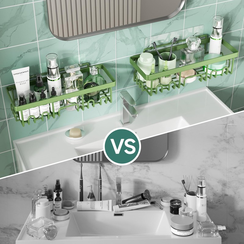 Veken Rustproof & Waterproof Shower Caddy 6-Pack, No Drilling Adhesive