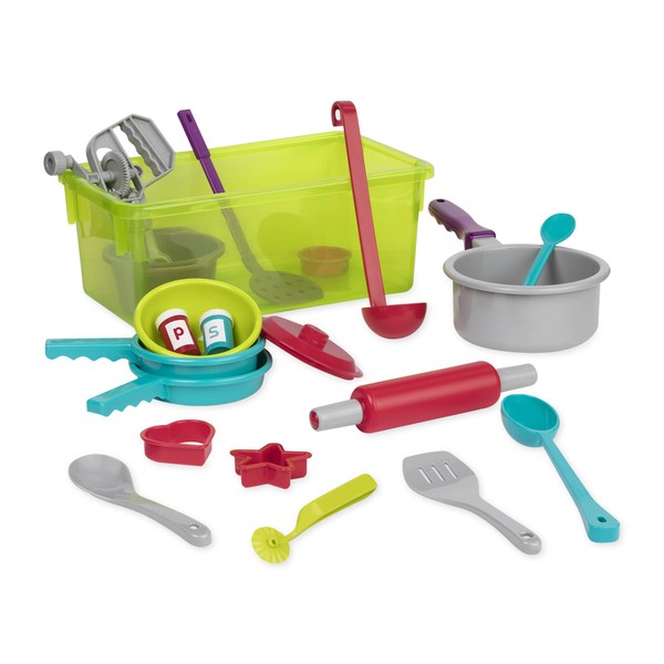 Battat – Cooking Set – Pretend Play Toy Dishes Set - Plastic Kitchen Toys for Toddlers 3 years + (21-Pcs)