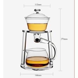Glass Teapot with Infuser Semi Automatic Tea Set Kungfu Teapot Magnetic Tea Pot - Teapot single