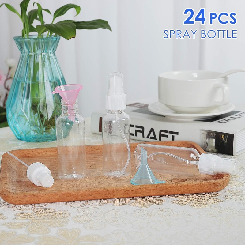 24 Pcs Spray Bottles 2oz / 55ml Clear Empty Mini
