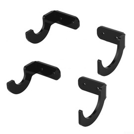 Pack of 2 Baseball Bat Wall Mount for a Stylish Horizontal Display in Your Home or Office (Black)