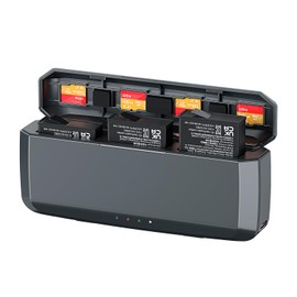 Battery Charger 7710mAh Built-in 20W Fast Charging Hub Compatible with DJI Osmo Action 5 PRO 4 3 Battery with Misro Card Slots, Charging Case Accessories for Action 5 Pro/4/3(NOT Included Battery)