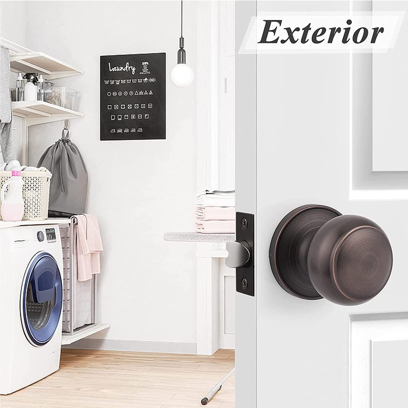 Probrico Door Knob 10 Pack, Interior Door Handles Keyless Passage