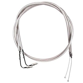 Stainless Braided +10" Throttle Cable Set for 1996-2001 Harley Touring models with Marelli Fuel Injection - HC-1112-0680