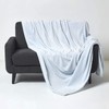 HOMESCAPES Pastel Blue Velvet Throw 130 x 160 cm Soft