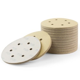 S SATC 6 Inch 6 Hole Hook and Loop Sanding Discs 120 Grit 100 PCS Aluminum Oxide Sandpaper Discs for Orbital Sanders Sanding Pads for Woodworking,Metal,Automotive