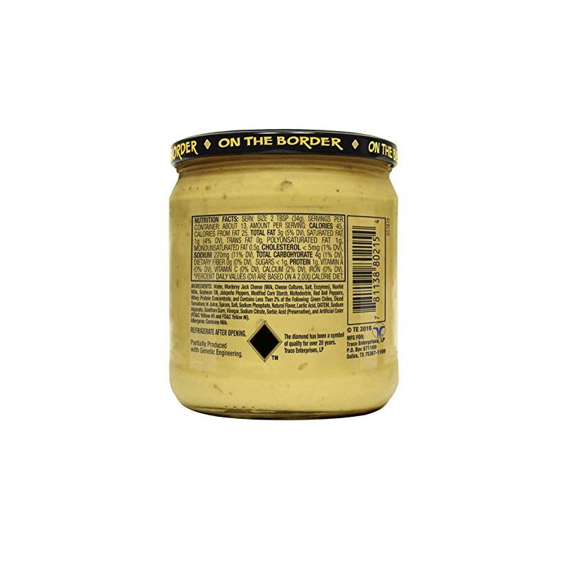 On The Border Salsa Con Queso, 15.5-Ounce Jar (Pack of