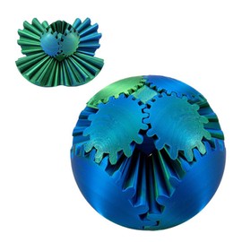 CAILINK 3D Printed Gear Ball - Spin Ball Fidget Toy for Adults Kids - Gear Sphere Stress Ball Desk Toy (Bluegreen)