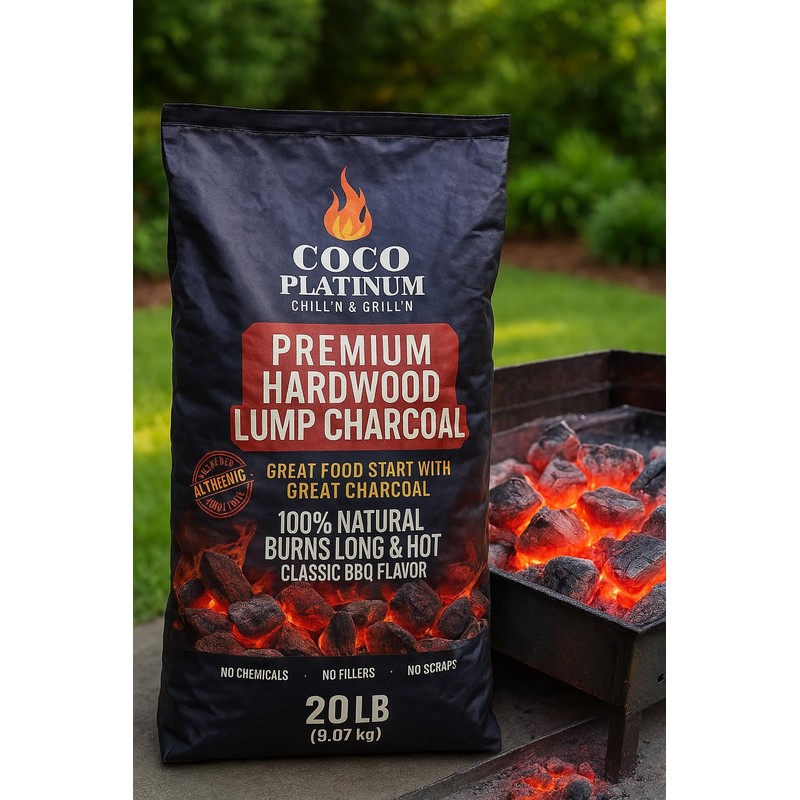 Coco Platinum Premium Hardwood Lump Charcoal – 100% Natural BBQ