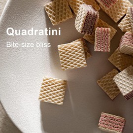 Loacker Quadratini Raspberry Yogurt Wafer Cookies LARGE - 30% Less Sugar - Premium Crispy Bite Size Wafers - LARGE Pack of 6