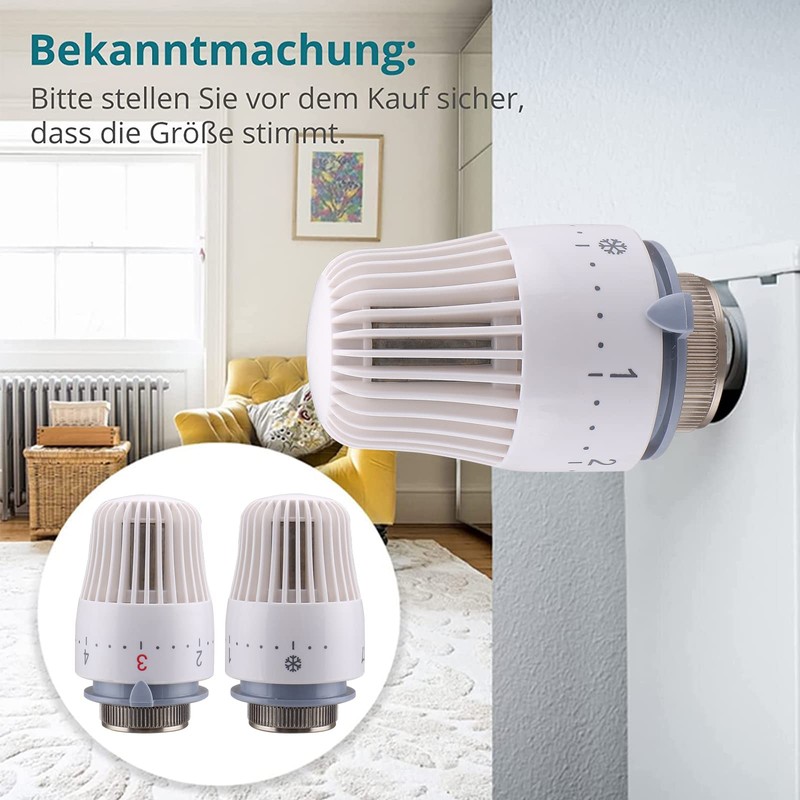 Wengart Thermostatic Radiator Head, M30x1.5, Heating System Temperature Control Head,