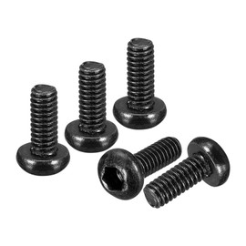 DTGN M2.5-0.45x6mm Button Head Socket Cap Screws - 100Pack - Good for Road Bicycle, Mountain Bike, Auto, Motorcycle - Carbon Steel Black Oxide - Hex Socket Drive Fasteners