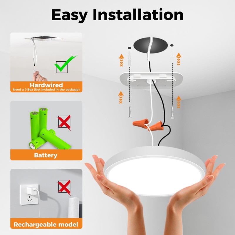 slochi 4 Pack Motion Sensor Light Indoor Wired, 5000K Closet