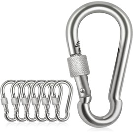 Spencer 2.25“ Locking Carabiner Clips-304 Premium Stainless Steel Thumb Screw Carabiner Clip Heavy Duty For Outdoor, Camping, Hiking, Swing, Gym, Dog Leash and More