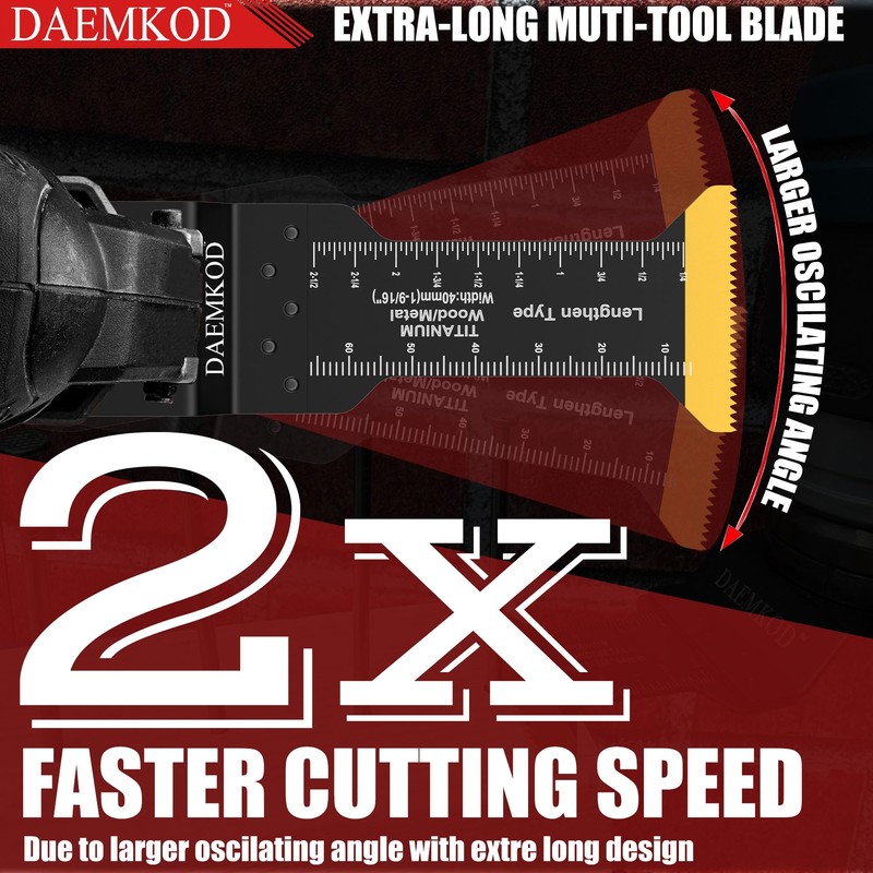 DAEMKOD 30 Pack Titanium Oscillating Tool Blades Metal Cutting, Professional