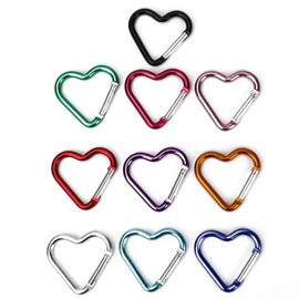 Carabiner Clip 10PCS - Heavy Duty Carabiner Key Chain and Key Ring - Aluminum Climbing Carabiner, Hiking, Hammock, Dog Leash - Best Water Bottle Holder For Walking