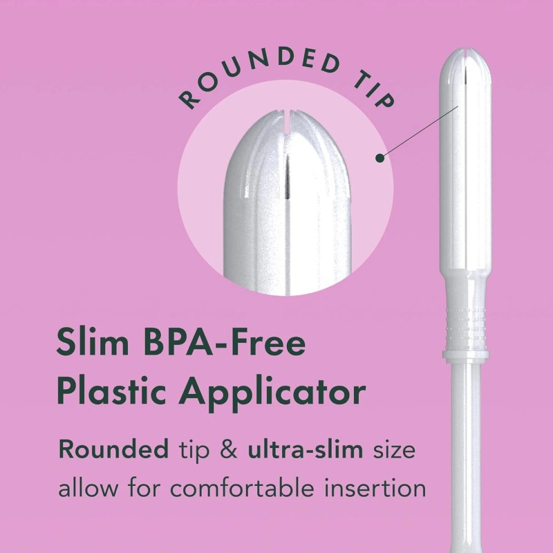 Rael Regular Tampons Bundle made with Organic Cotton, Slim Applicator