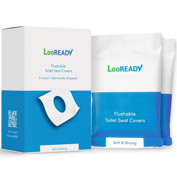 LooREADY Toilet Seat Covers - 100% Flushable - Extra Large,