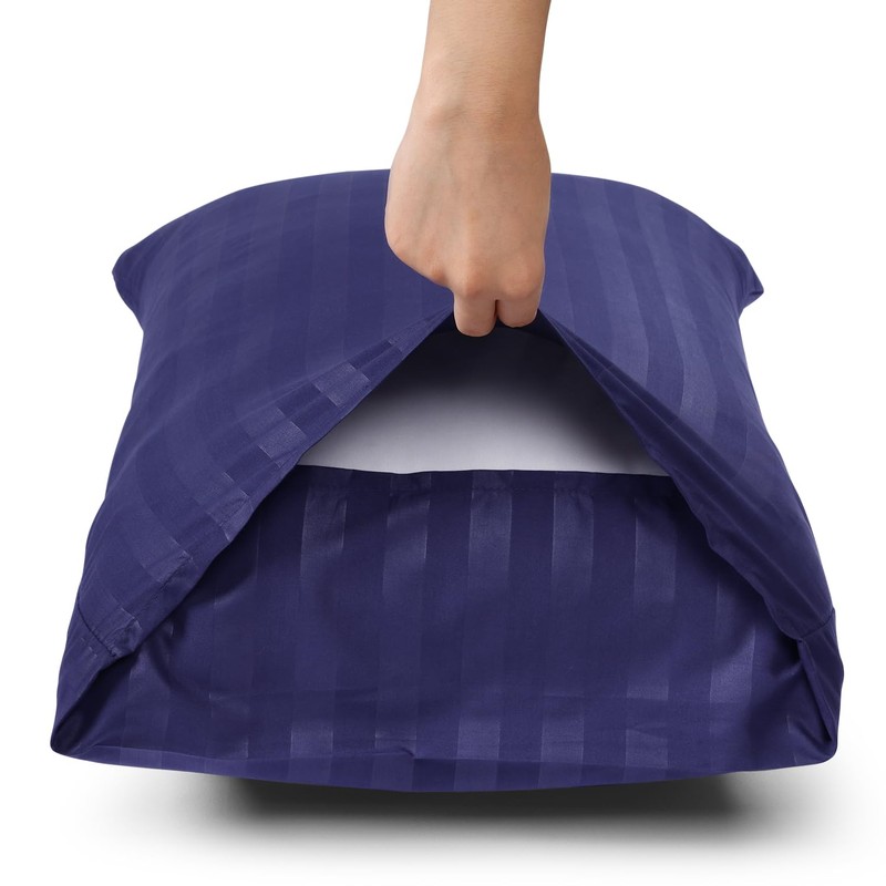 Moonlight Bedding Pillow cases 2 pack - Navy Stripe 50x75cm