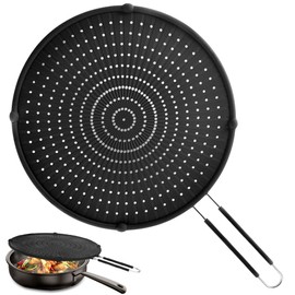 Splatter Screen for Frying Pan, Grease Splatter Guard, Heat-Resistant Splatter Guards for Frying, Silicone Splatter Guard for Everyday Cooking, Dishwasher Safe （16in×12in×0.5in）