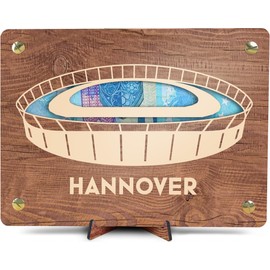 Hannover Geldkarte - XL Geldgeschenk aus Holz inkl. Ständer | Hannover - Hannover Fanartikel, Hannover Geschenk, Karte für Hannover Fans, Geschenk Hannover