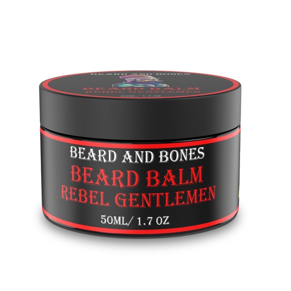50ml Beard Balm For Men - Beard and Bones | Shea Butter, Jojoba Oil, Almond Oil | | Choice of 6 Scents (Rebel Gentlemen)