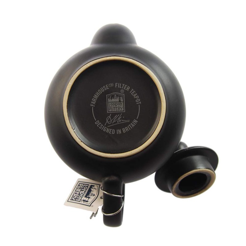 LONDON POTTERY Farmhouse Teapot for 2 Cups, Matte Black