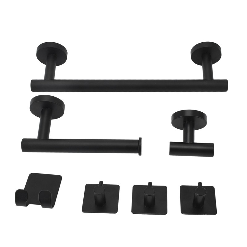 Bathroom Stainless Steel Towel Rack 7 Piece Set Rustproof Colorfast