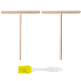 2 T-Tools, 1 Oil Brush, Crepe Spreader, Dough Spreader, Crepe Scraper, Pancake Accessories