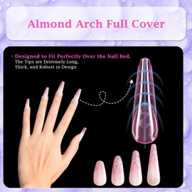 outopen 150pcs Long Curved Tapered Stiletto Nail Forms Clear Pink Full Cover Nail Extension Art Mold with Scale Reusable Nail Forms for Polygel Acrylic Extension Beginners DIY Manicure, 15 Sizes