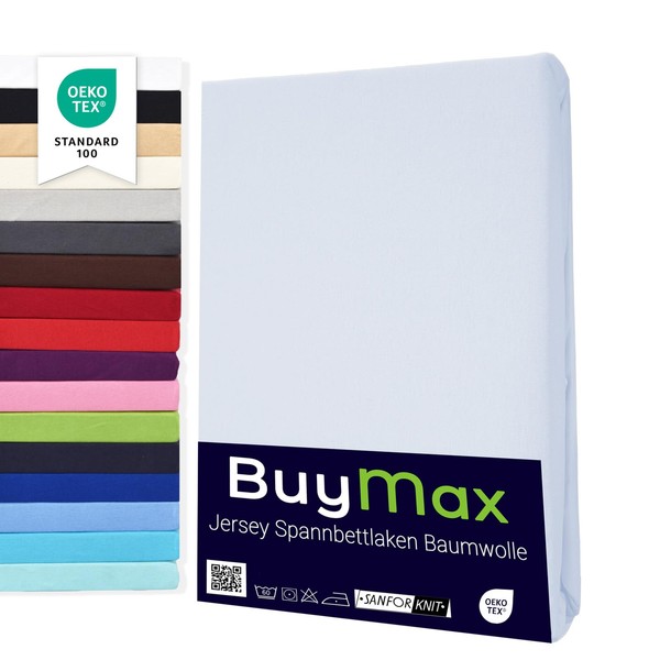 Buymax® Topper Fitted Sheet, 100% Jersey Cotton Bed Sheet for